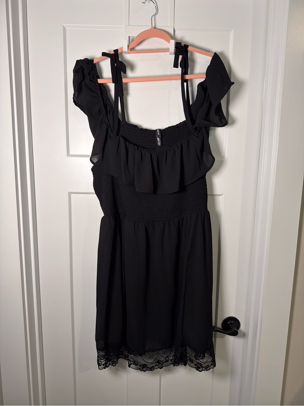 torrid Black Ruffle & Lace Mini Dress